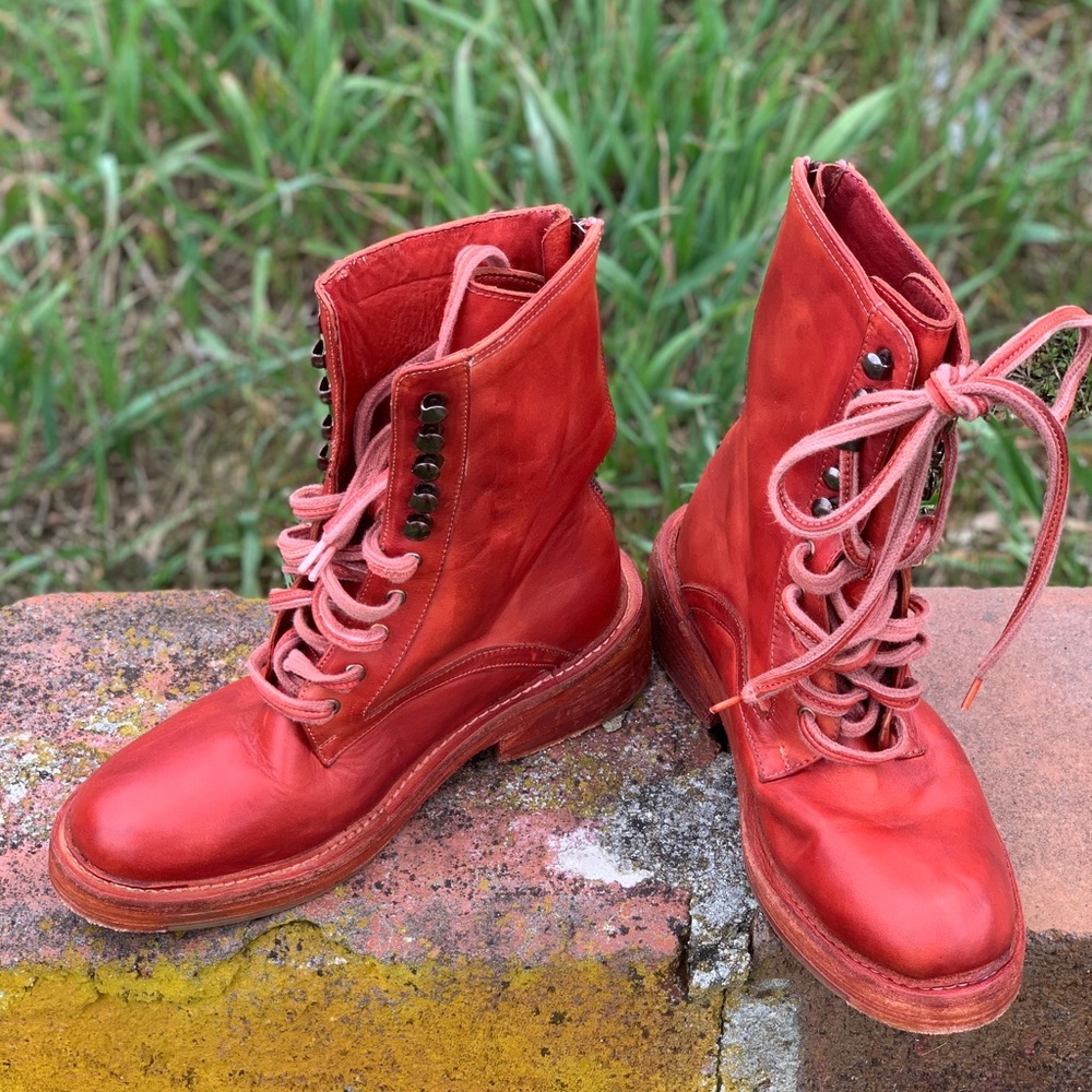 Red Free People Boots